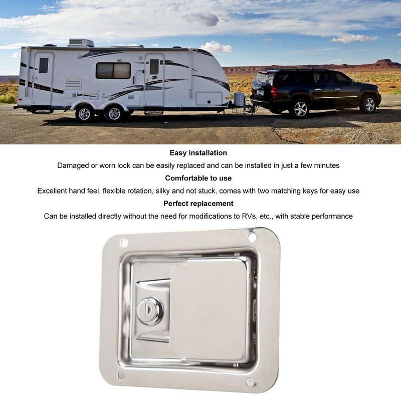 Trailer Door Key Lock Lock Stainless Steel Door Paddle Handle