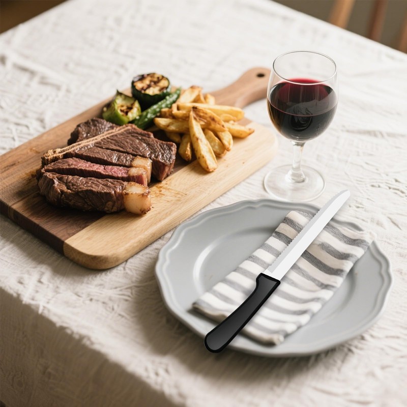 LECEHIVO 220 Pcs Steak Knives with Plastic Handle 8.39 Inches