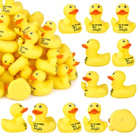 Jenaai 30 Pcs Funny Finger Rubber Ducks Bulk Friends Gift My Friend Theme Rubber Ducks Exchange Gifts for Adults Volunteer MSW Bath Car Desk Decor