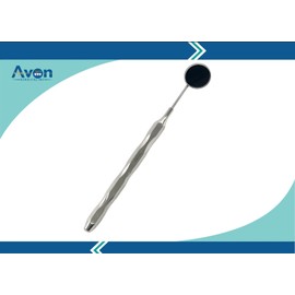 10 Pieces | Oral Examination Mouth Mirrors #5 Silver Hollow Handle & Blue Titanium Autoclavable Dental Instruments Stainless Steel