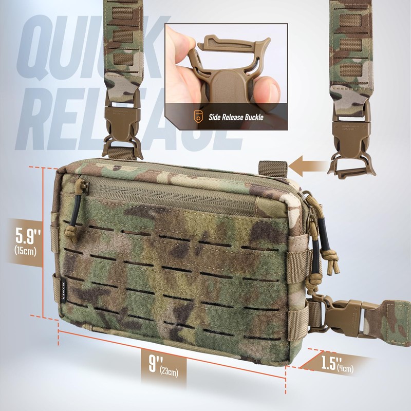 WYNEX Tactical Chest Rig Pack for Men, Running Chest Bag
