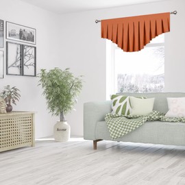 OYRING Blackout valances for Windows Energy Efficient Rod Pocket Curtain Valance for Living Room Kitchen and Bedroom Auburn (39 x 20 Inch, 1 Panel)