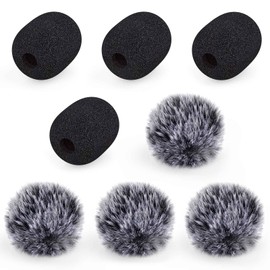 Mini Lavalier Furry Windscreen for Microphone Cover, Deadcat Mic Cover to Reduce Wind Noise, Washable and Windproof Lapel Mic Windscreen Muff (8 Packs)
