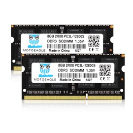 Motoeagle DDR3L-1600 SODIMM 16GB Kit (2x8GB) PC3L-12800S 8GB 2Rx8 PC3 12800S DDR3 1600MHz RAM 1.35V/1.5V CL11 204-Pin Non-ECC Unbuffered Laptop Memory