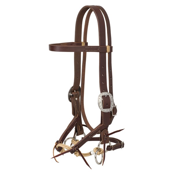 Weaver Leather Justin Dunn Bitless Bridle Oiled Canyon Rose, 1" Average