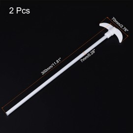 sourcing map PTFE Electric Stirring Rod 300mm Length Overhead Stirrer Mixer Shaft with Foldable Paddle for Lab 2Pcs