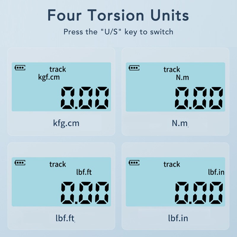 Digital Torsion Meter 4 to 135N.m 3/8in Connector Clear Backlit