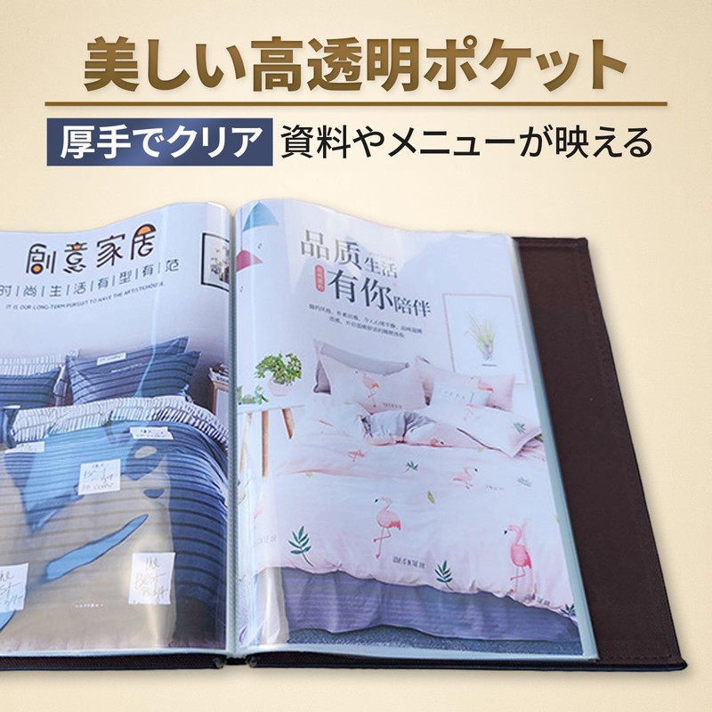 PremiumMM Menu Book, A4, 40 Pockets, Menu File, Top Type,
