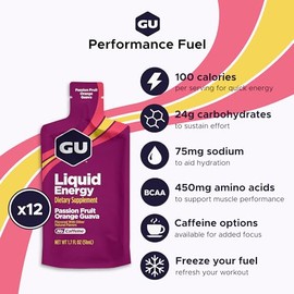 GU Energy, Liquid Energy, Passion Fruit Orange Guava - 12 Count