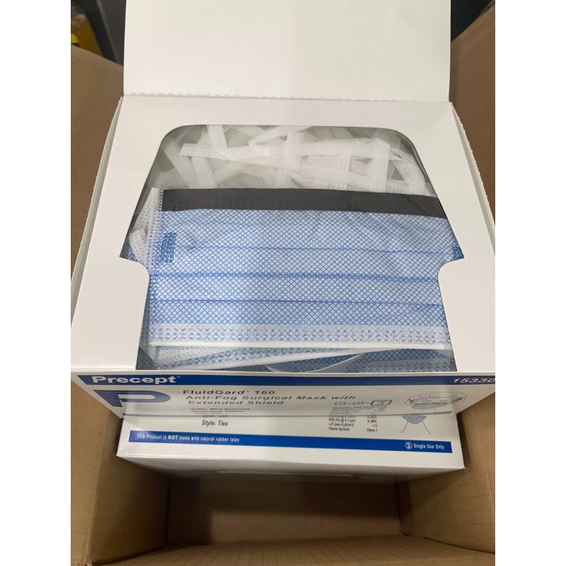 Precept FluidGard 160 Anti-Fog Surgical Mask Level 3 + Shield,