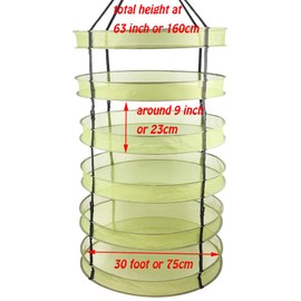 HORTIPOTS Herb Drying Rack Collapsible 2.5 ft Hanging Dry Net Rack for Hydroponic Herb Pot Vegetable Fruit Flower or Clothes Laundry