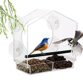Bird Feeders for Outdoors, Enhanced Suction Grip, Bird Watching for Cats, Easy to Clean
