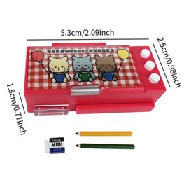 perfeclan 1:12 Dollhouse Pencil Case Model,Miniature Hard Pencil Case Collection Dollhouse Simulation Pencil Box, red
