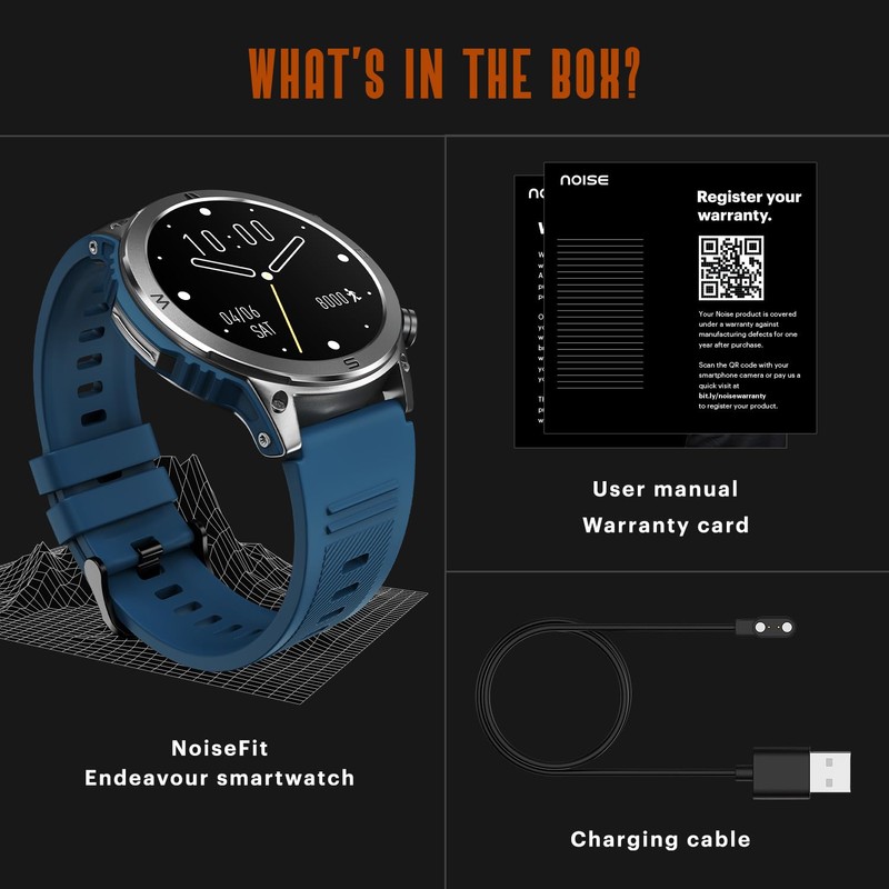 Noise Endeavour Rugged Design 1.46" AMOLED Display Smart Watch, BT
