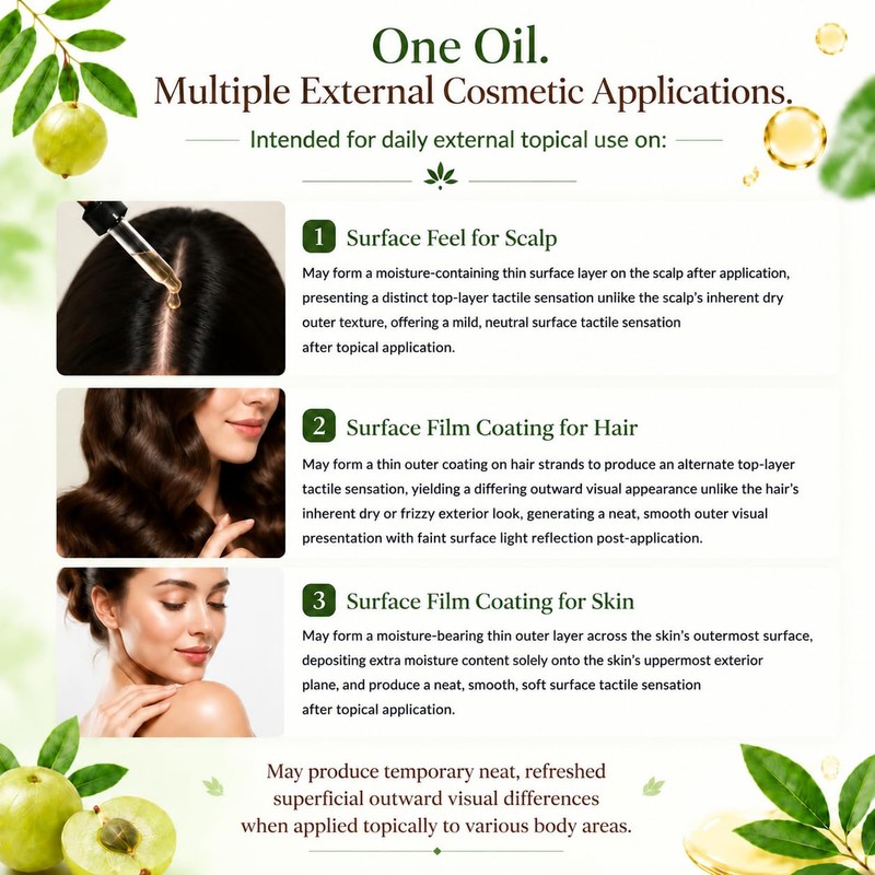 Amla Fruit Oil, Plant‑Derived Multi‑Purpose Nourishing Beauty Oil, Lightweight &