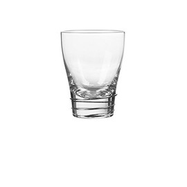 Qualia Glass Helix Double Old Fashion, Silver/Clear, 4 Piece