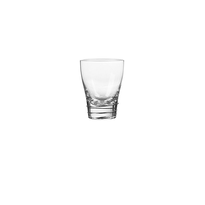Qualia Glass Helix Double Old Fashion, Silver/Clear, 4 Piece