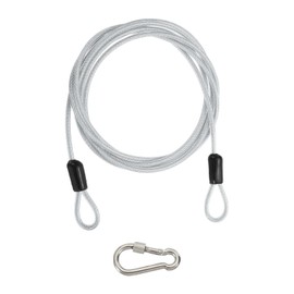 PATIKIL Security Cable 10 ft x 3/16" (4mm), Braided Stainless Steel Coated Safety Wire Rope with Double Loop for Travel Luggage Bicycle Lock Cable, Transparent