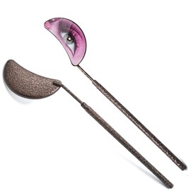 MuskalMed Lash Mirror Eyelash Extension Mirror Half-moon Shape Lash Mirror Stainless Steel Eyelash Mirror Tool Large Eyelash Inspection Mirror for Women Girls Makeup Supplies ELM-03