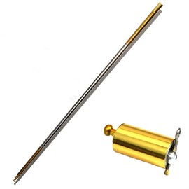 OUERMAMA 43.30"/110cm Golden Silver Metal Appearing Cane Magic Tricks for Professional Magician Stage Street Magic Performance