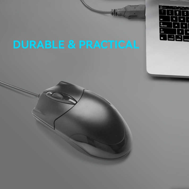 ONE-UP Wired Office Mouse, USB Interface, Ergonomic Design, 3-Button Optical