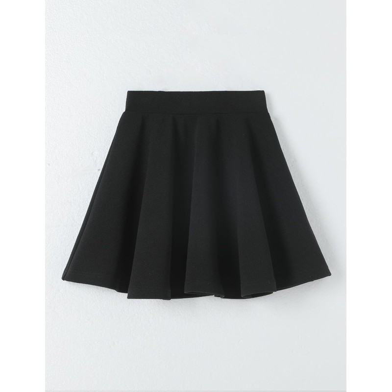 Hvididan Black Skirt for Girls,Size 13-14 Uniform Pleated Skater Skirts