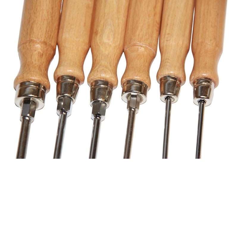 sopomarkt24 Screwdriver Set of 6 Wooden Handle, Slotted and PH2,