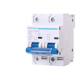 PRACTINET Pastilla Interruptor Termomagnético 80Amper 2p CD Solar - Mini Circuit Breaker 80A 2 Polos, CD MCB 6KA 500VCD, Disyuntor miniatura de aire Corto Circuito corriente, Instalación riel DIN