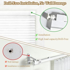 No Drill Cellular Shades Light Filtering Honeycomb Blinds 35Wx48H White
