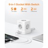 9-in-1 Socket Cube with USB C, 5-Way Multiple Plug Socket