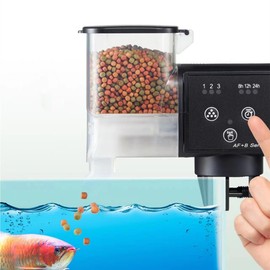 For Automatic Fish Feeder Dispenser for Aquarium: Large Capacity Auto Food Feed Dispensers Moisture Proof Fish Tank Feeding Timer AB-250