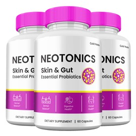Gold Nutra (3 Pack) Neotonics Capsules, All Natural Skin and Gut Capsules, Neotonics Supplement Premium Maximum Strength Vitamins, 3 Month Supply