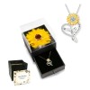 Collar De Girasol S925 Plata Flor Eterna Caja Regalo Mujer
