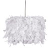 Modern Designer 100% Real Grey Feather Drum Lamp Shade with