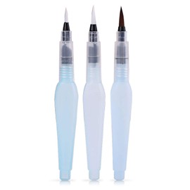 Water Brush Pens, 3Pcs Watercolor Brush Pens with Flexible Nylon Brush Tips Watercolor Markers for Coloring Painting Pigment