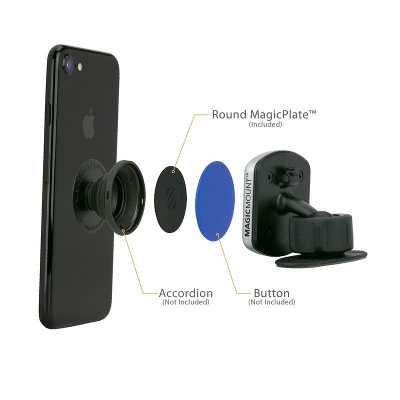 Scosche MPRNDRK-SP MagicMount Replacement Metal Plate Kit for Phone, Metal