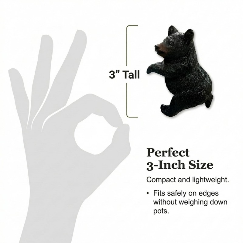 The Bridge Collection 3" Black Bear Pot Hangers - Set
