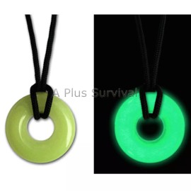 Paqlite UV UVO Green Necklace Glo Glow in the Dark Light Stick Nite Lite Night Safety