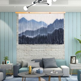 laddawan Extra Large Boho Wall Decor For Bedroom Macrame Wall Hanging Dip-Dyed Tapestry Modern Wooden Home Wall Art For Living room (black3)