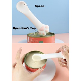 Joyinjojo Joyinjojo 2 Pack Dog Cat Food Spoon Spatula, Cute Paw Pet Can Opener Mixing Spoons for Dog Cat Wet Food, Small Silicone Spatula Cat Treat Spoon Pet Cannd Food Scoop for Dog Cat, Grey