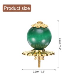 uxcell Teapot Button Lid Knobs Tea Kettle Pot Cover Handle Knobs Lid Top Replacement for Teapot Teakettle Ceramic Pot Accessories Supplies, Green/Gold