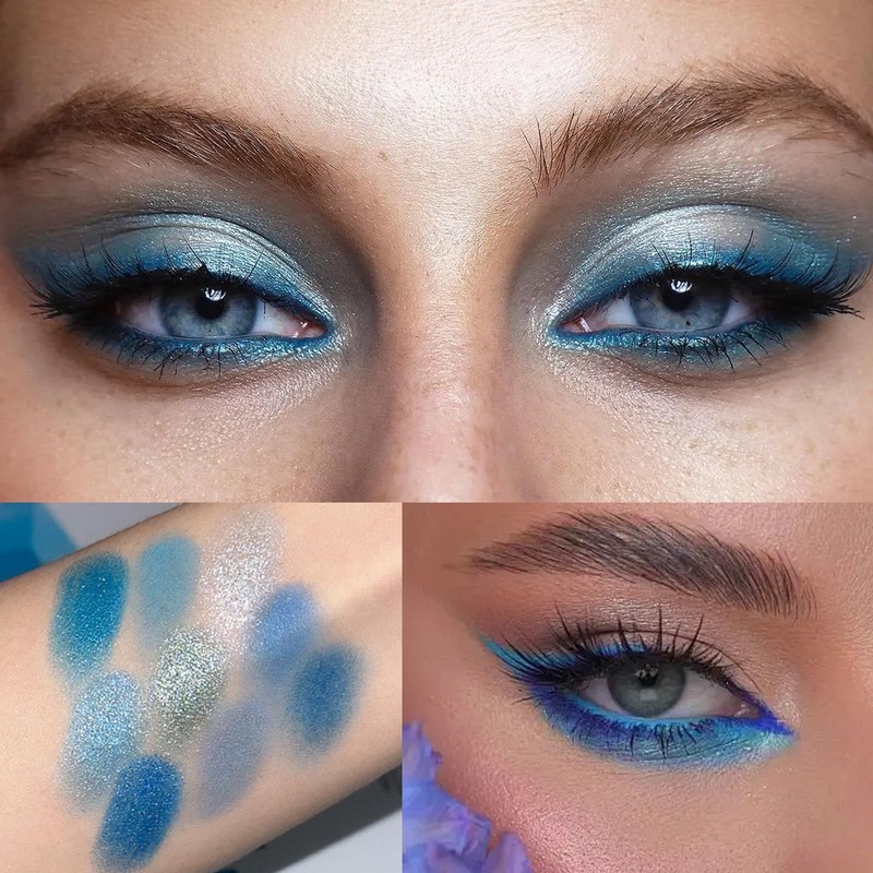 Blue Eyeshadow Palette Royal Blue Eye Shadows Palette For Women,