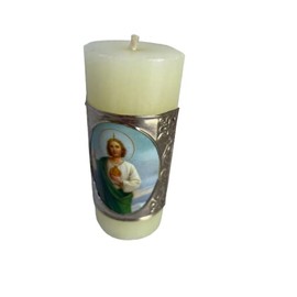 3" Mini Cirio Pascual Repujado San Judas Tadeo Imagen, Paschal Candle Embossed [12 Pieces]