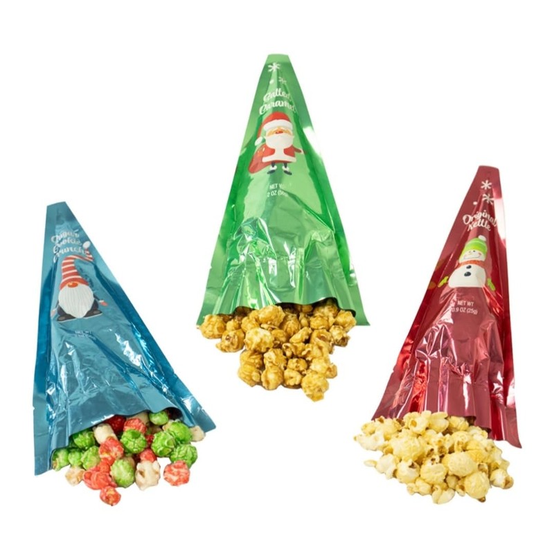 Christmas Treat Popcorn Stocking Stuffers Cones Gift- Flavors includes l