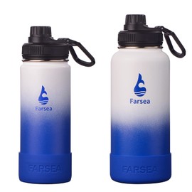 Farsea Protective Silicone Boot for 12oz - 40oz Stainless Steel Insulated Water Bottles, Anti-Slip Sleeve Cover, Bottom Boot (32-40oz, Navy)