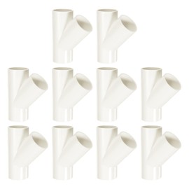 sourcing map 5 Pcs PVC Fitting, 3 Way 45 Degree 1.5" 1.6" PVC Connectors PVC Elbow PVC Pipe Fittings PVC Coupling PVC Furniture Corner Connector for DIY Garden Support Structure, White