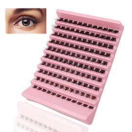 Cluster Lashes, 120PCS Fluffy Individual Eyelashes, D Curl 8-16mm Lash Extensions, DIY Natural Look Eyelash Clusters, Reusable Lightweight Comfortable for All-Day Wear, Beginner-Friendly, Everyday Use