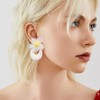 XFSRG Bohemian Raffia Flower Woven Lightweight Summer Earrings Handmade Transparent