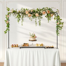 Josmimic Over The Table Rod Stand with Clamps for Balloons, Flowers, and Decorations – Perfect for Weddings, Parties, and Celebrations – 33” to 93” Length, 13” to 55” Height, Black