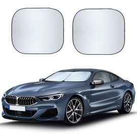 EcoNour 2-Piece Car Windshield Sun Shade | Durable 230T Polyester Sun Shield for Front Window Blocks UV Rays | Foldable Automotive Interior Accessories for Sun Protection | Small (23.5 x 29 inches)